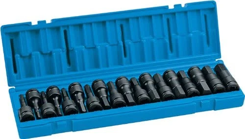 Grey Pneumatic 1/2" Dr. 18pc Combo Hex Driver SAE/Metric Set (1598HC)