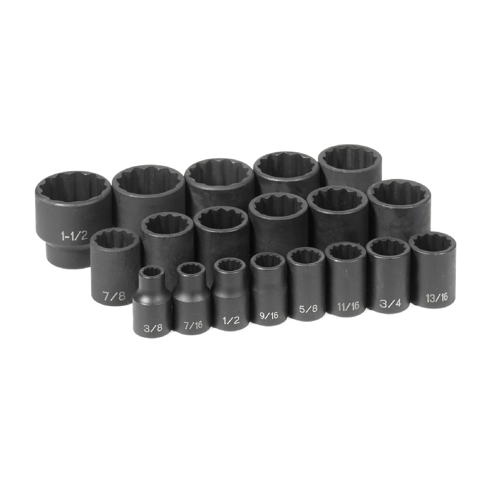 Grey Pneumatic 1/2" Dr. 19pc. Standard Length Fract. Set - 12pt (1719) — product image 2
