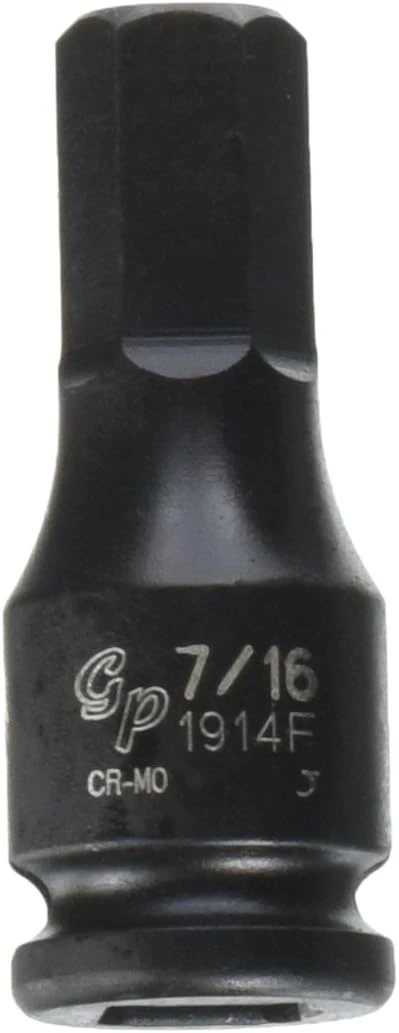 Grey Pneumatic 3/8" Drive x 7/16" Hex Driver Socket (1914F)