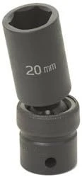 Grey Pneumatic 20Mm X 6 Point Deep 1/2" Drive Universal Impact Socket (2020UMD)