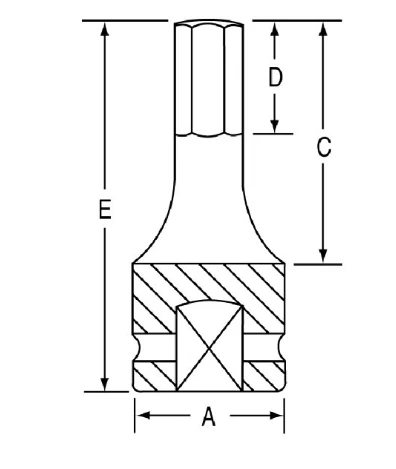 Grey Pneumatic 1/2" Drive x 10mm Hex Driver 6" Length Socket (29106M) — product image 2