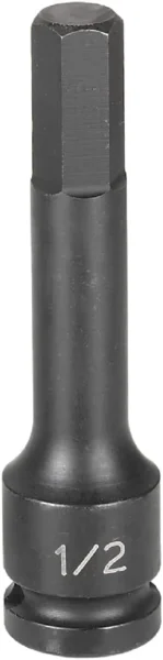 Grey Pneumatic 1/2" Drive x 1/2" Hex Driver 4" Length Socket (29164F)