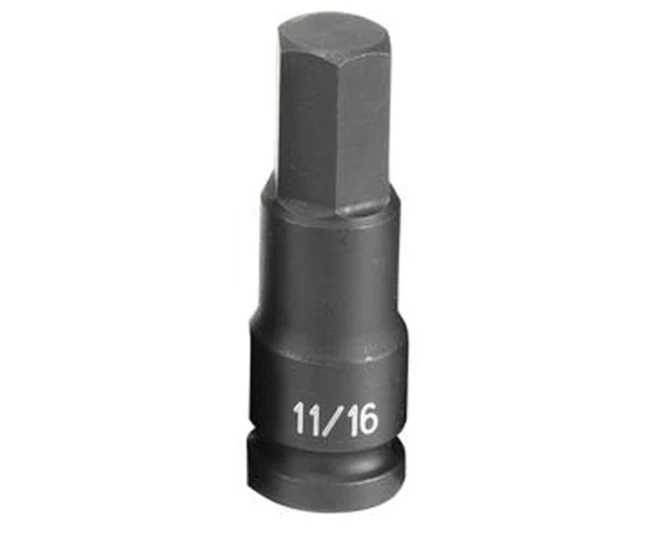 Grey Pneumatic 1/2" Drive x 11/16" Hex Driver Socket (2922F)