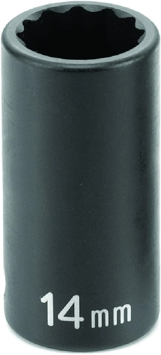 Grey Pneumatic 3/8" Drive 14 Mm 12-Point Semi-Deep Impact Socket (1114MSD)