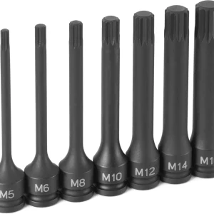 Grey Pneumatic 3/8" Drive Metric Triple Square Impact Bit Socket Set (7 Pieces) (1247S)