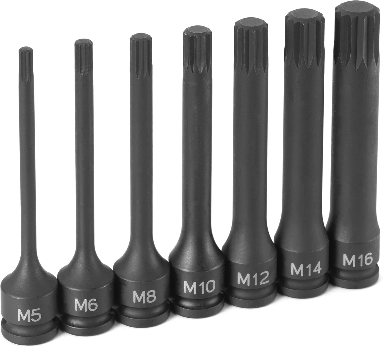 Grey Pneumatic 3/8" Drive Metric Triple Square Impact Bit Socket Set (7 Pieces) (1247S)