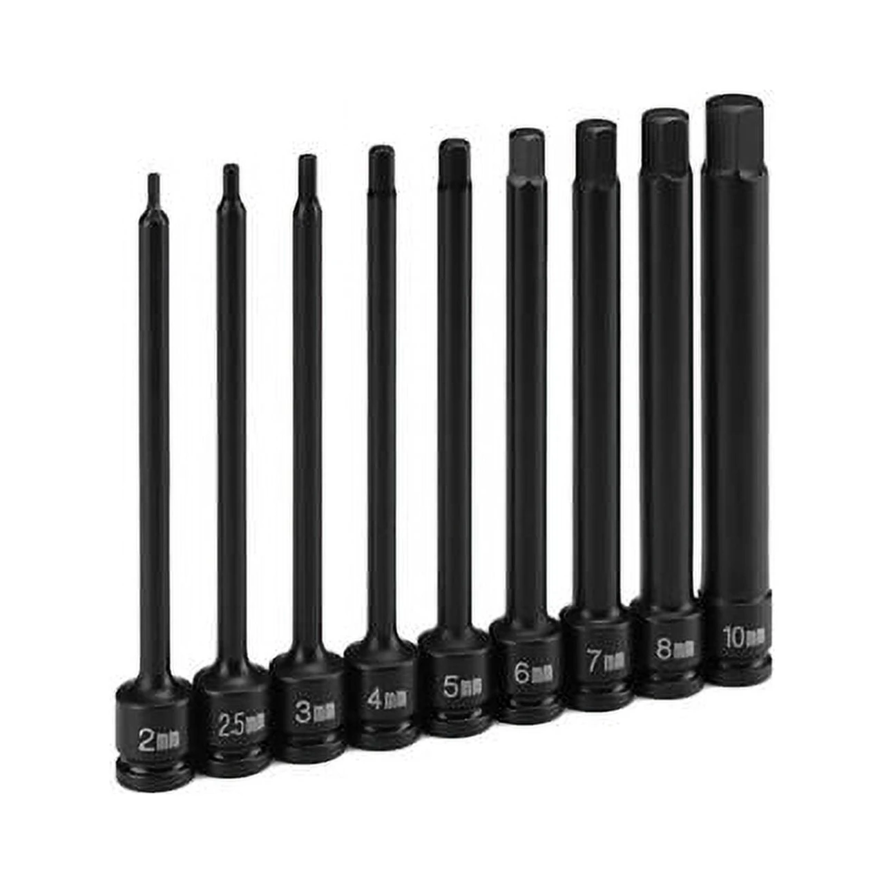 Grey Pneumatic 4" Extended 0.25" Drive Impact Hex Drivers, 7pc (9247H)