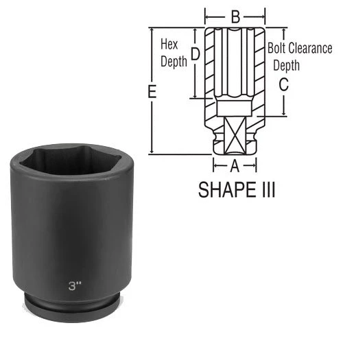 Grey Pneumatic 1" Drive x 2-11/16" Deep (4086D)