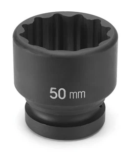 Grey Pneumatic 50Mm X 12 Point Short 1-1/2" Drive Impact Socket (6250M)