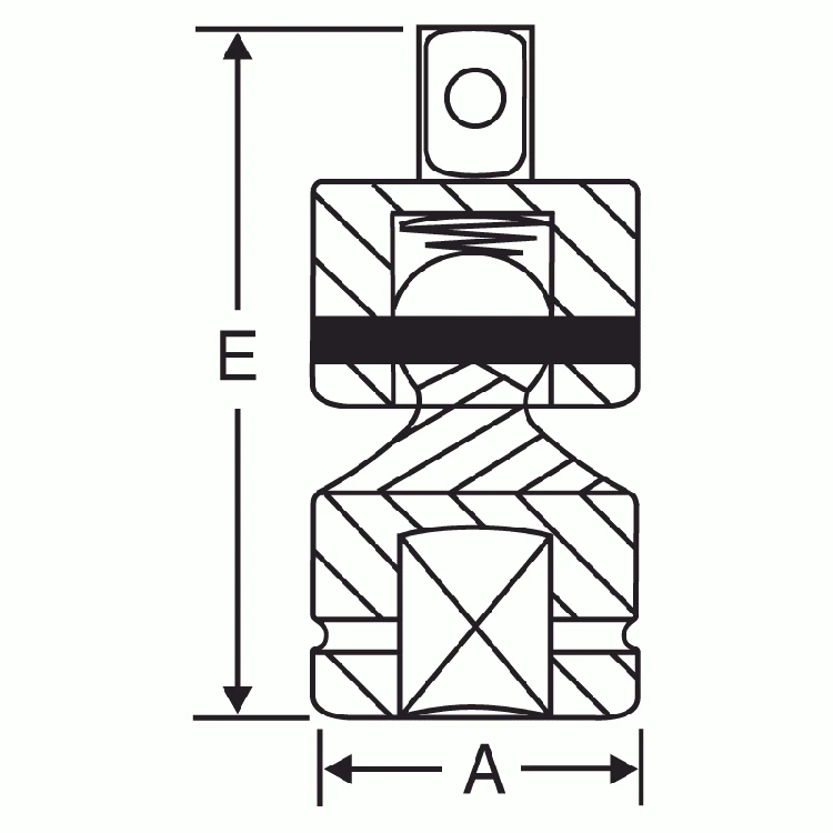 Grey Pneumatic 1-1/2" Drive Pin Hole U-Joint (6006UJ) — product image 2