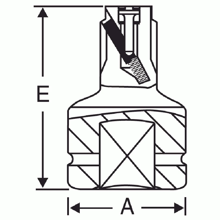 Grey Pneumatic 1-1/2" Drive Lock Button Adapter (6011A) — product image 2
