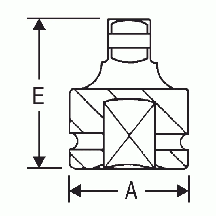 Grey Pneumatic 2-1/2" Drive x 1-1/2" Pin Hole Adapter (7008A) — product image 2
