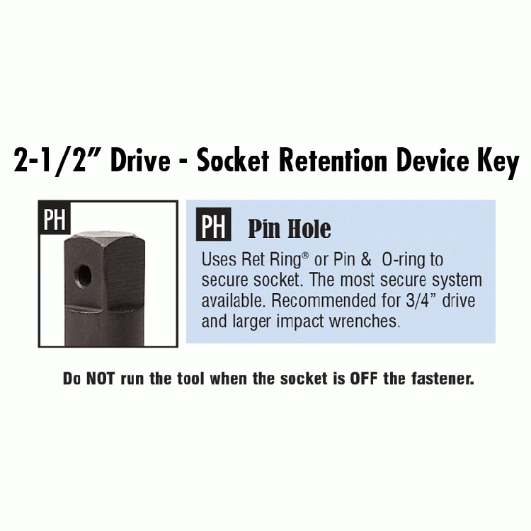 Grey Pneumatic 2-1/2" Drive x 1-1/2" Pin Hole Adapter (7008A) — product image 3