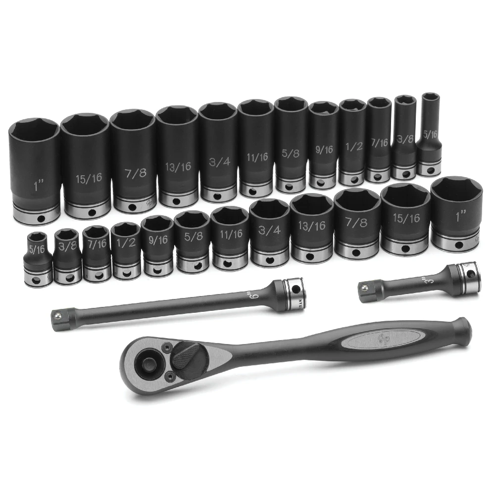 Grey Pneumatic 3/8" Dr. 27pc Fract. Std Duo-Socket Set 6pt. (81627RD) — product image 2