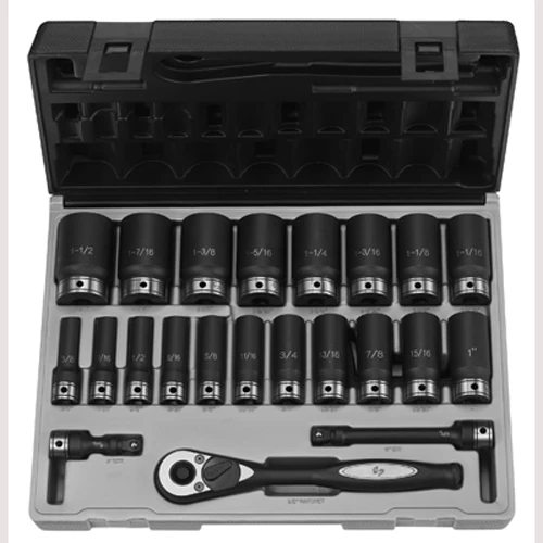 Grey Pneumatic 1/2" Dr 22pc Fractional Deep DuoSocket Set 6pt (82622D)