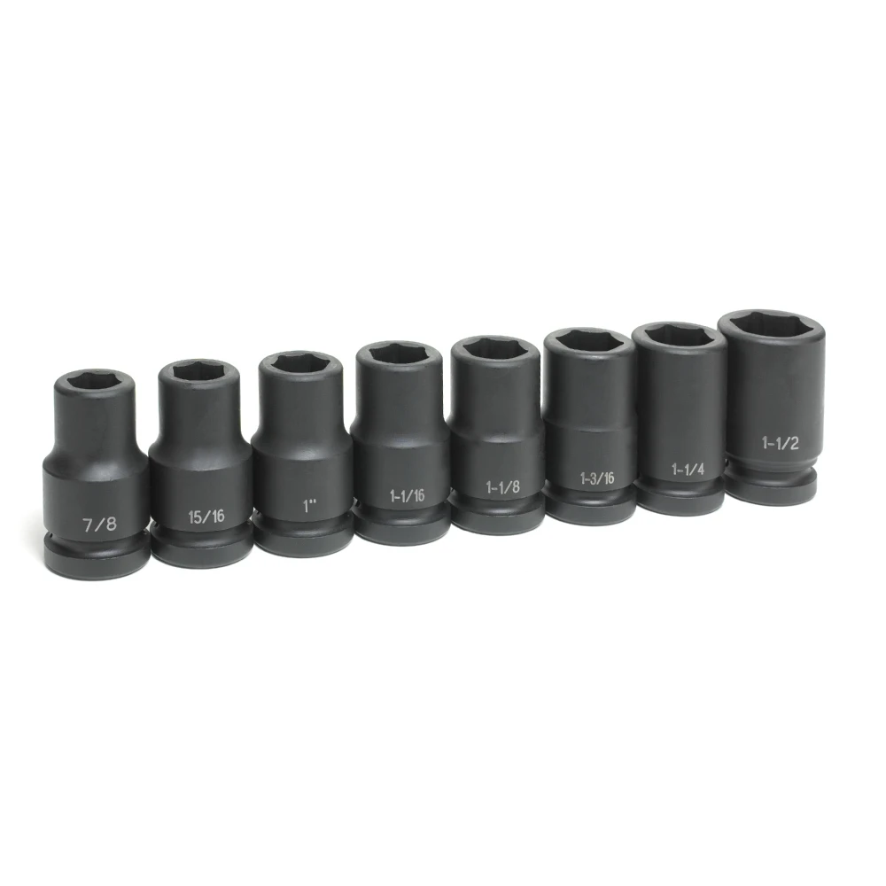 Grey Pneumatic 1" Drive 8 Piece Deep Set Socket (9108D) — product image 2