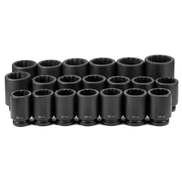Grey Pneumatic 1" Drive 20 Pc. Deep Metric Set 45mm-75mm 12pt (9120MD)