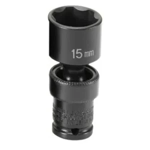 Grey Pneumatic 1/4" Surface Drive x 15mm Standard Uni. Socket (915UMS)