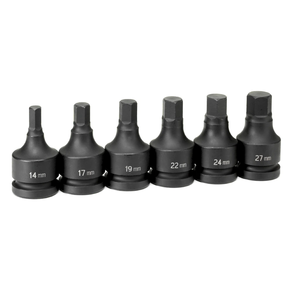 Grey Pneumatic 1" Drive 6-Piece Hex Driver Metric Set Socket (9196MH) — product image 2