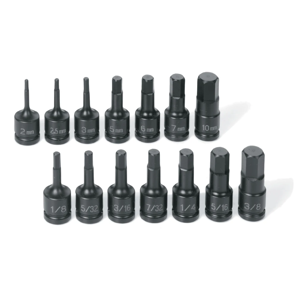 Grey Pneumatic 1/4" Drive 14 Pc. Impact Hex Driver Set (9298HC) — product image 2