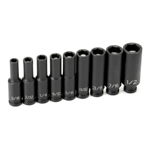Grey Pneumatic 1/4" Dr. 9 pc. Deep Magnetic Impact Socket Set (9709DG)