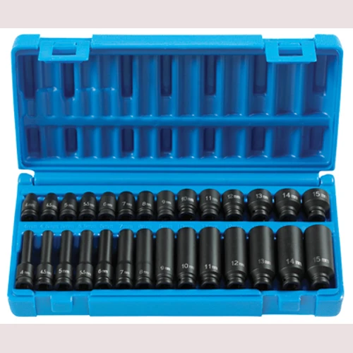 Grey Pneumatic 1/4" Dr. 28 pc. Std. & Deep Metric Master Set (9728M)