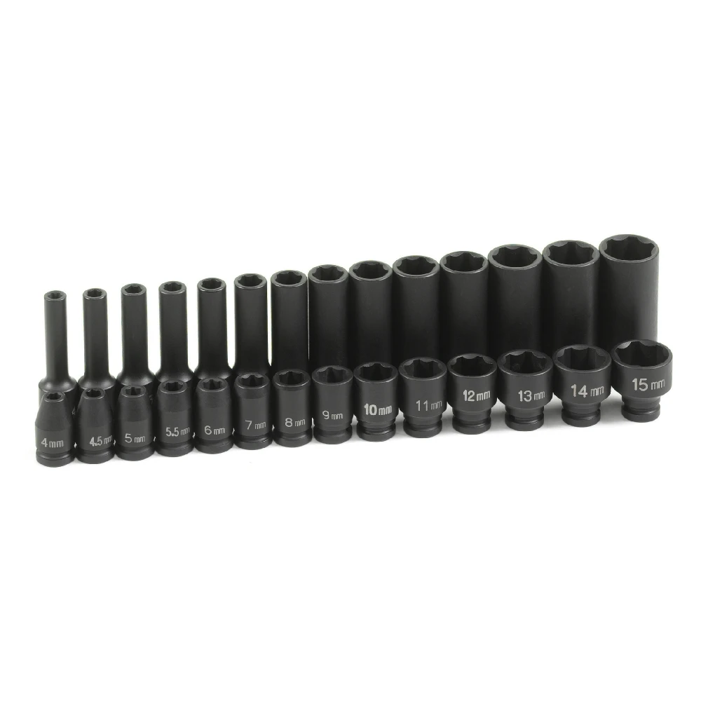 Grey Pneumatic 1/4" Dr. 28 pc. Std. & Deep Metric Master Set (9728M) — product image 2
