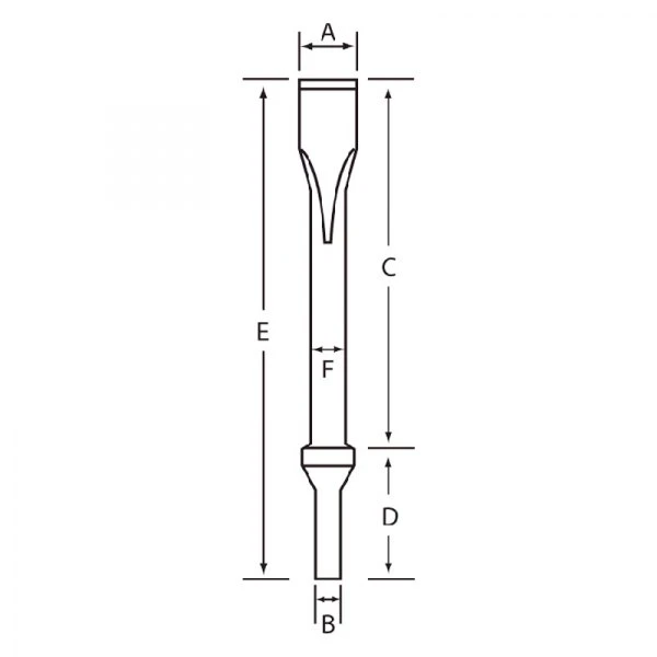 Grey Pneumatic 3/4" Wide Chisel, 18" Long, for .401 Shank (CH105) — product image 2