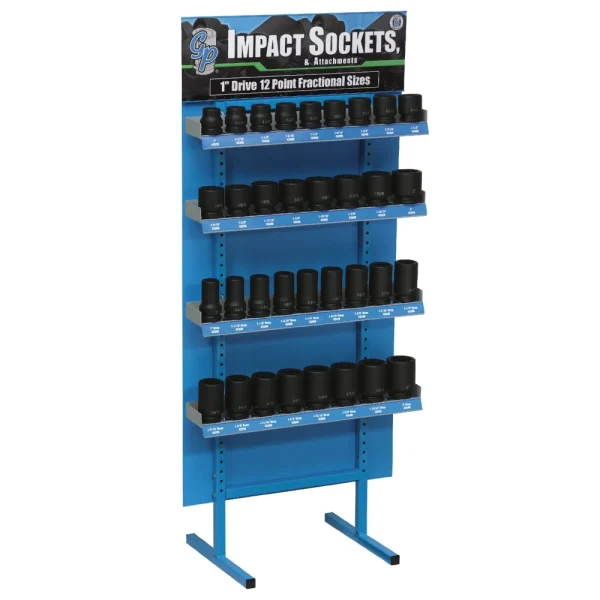 Grey Pneumatic 1" Drive Standard and Deep Length Display (D434-12)