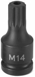 Grey Pneumatic M10 Triple Square Tamper-Proof Impact Plug Socket 1/2" Drive (2110ST)