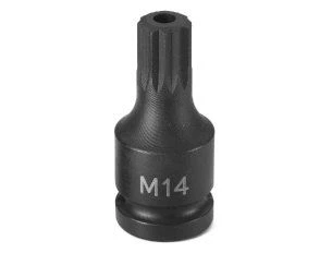 Grey Pneumatic M14 Triple Square Tamper-Proof Impact Plug Socket 1/2" Drive (2114ST)