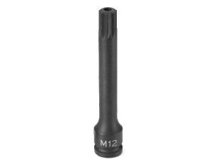 Grey Pneumatic M5 Triple Square Tamper-Proof Impact Plug Socket 3/8" Drive (11054ST)