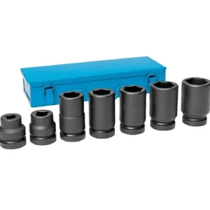 Grey Pneumatic Set 1" Drive 7 Piece Metric Truck I Socket (9155)