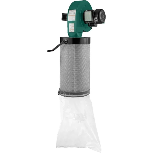 Grizzly Industrial 1-1/2 HP Wall-Mount Dust Collector with Canister Filter (G0944)