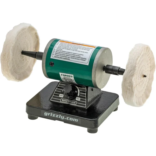 Grizzly Industrial 1/4 HP Variable-Speed Mini Benchtop Polisher (T32003)