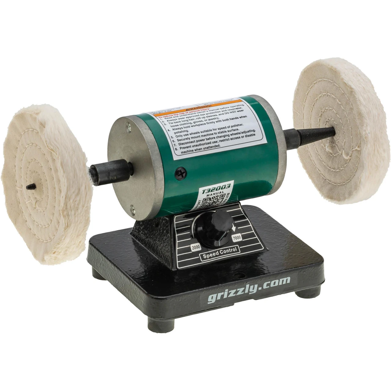 Grizzly Industrial 1/4 HP Variable-Speed Mini Benchtop Polisher (T32003) — product image 2