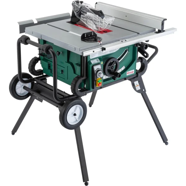 Grizzly Industrial 10" 2 HP Portable Table Saw with Roller Stand (G0870)