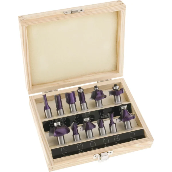 Grizzly Industrial 12 Piece Router Bit Set 1/2" Shank (H5561)
