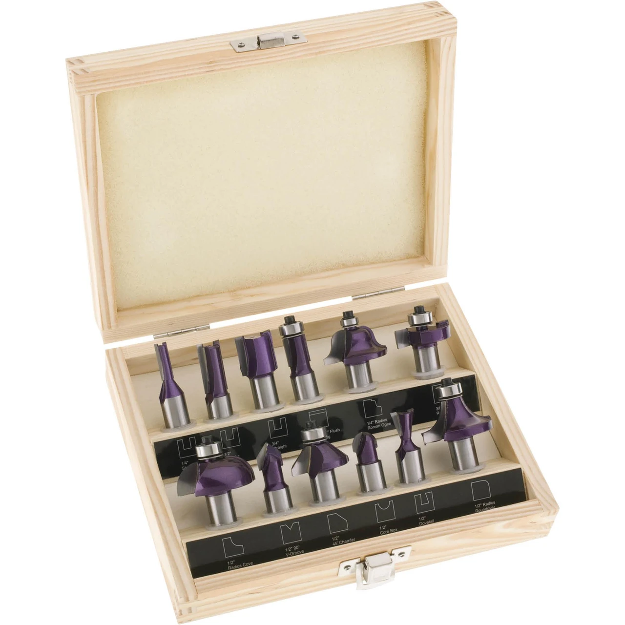 Grizzly Industrial 12 Piece Router Bit Set 1/2" Shank (H5561)