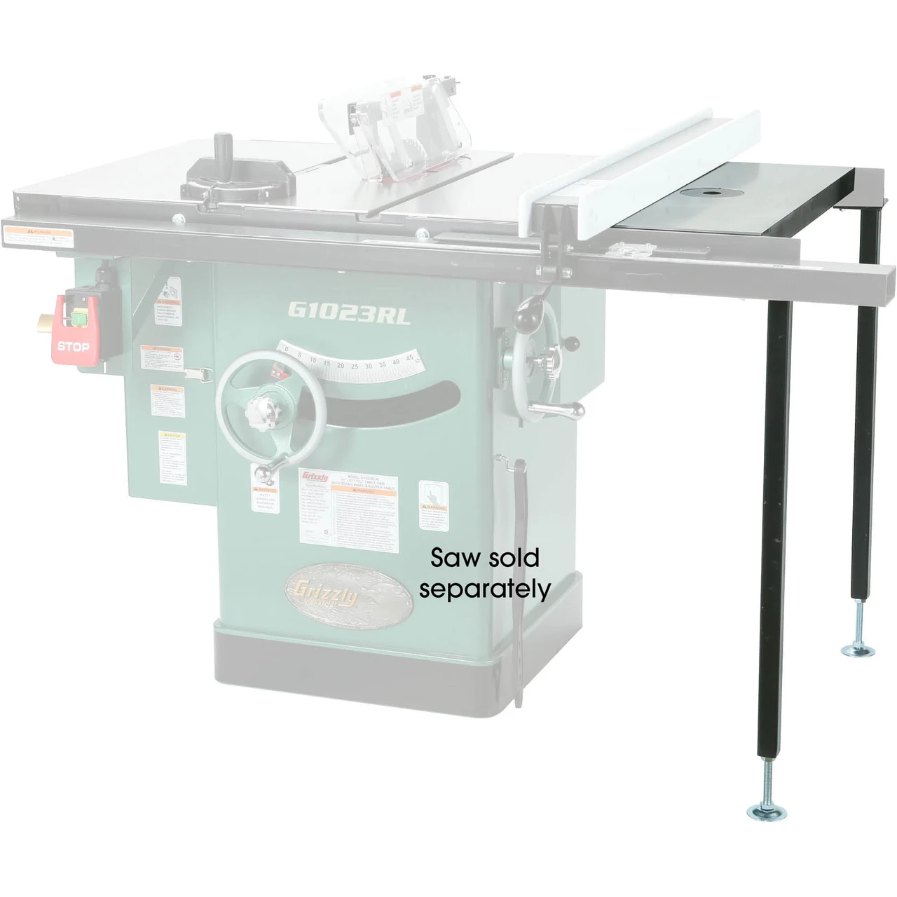 Grizzly Industrial 18" x 27" Router Extension Table for Table Saw (H7507) — product image 2