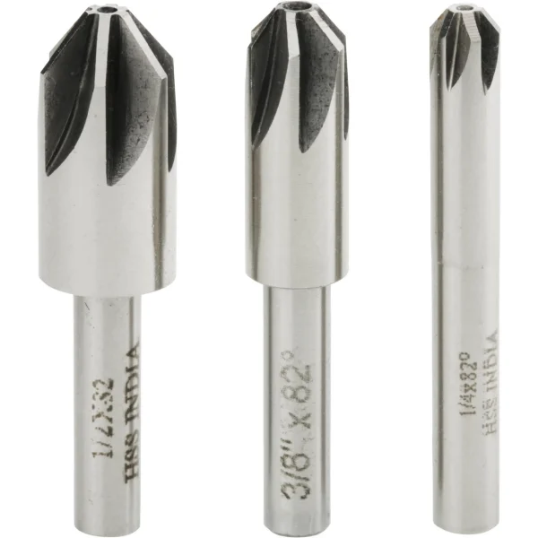 Grizzly Industrial 3 Pc. 6 Flute Countersink Set - 82 (H3024)