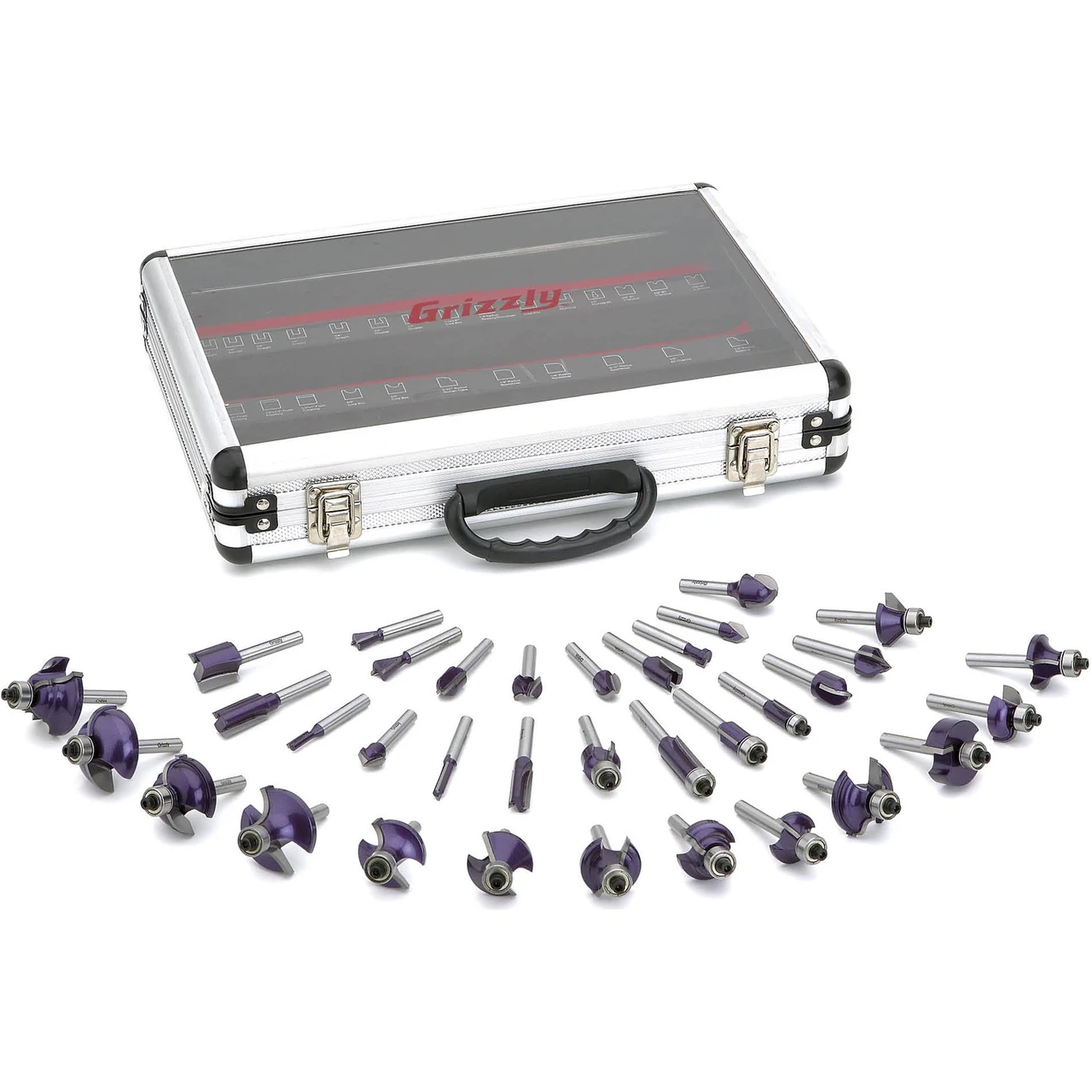 Grizzly Industrial 35-Piece Carbide Tipped Router Bit Set 1/4 Inch Shank (H6159) — product image 2
