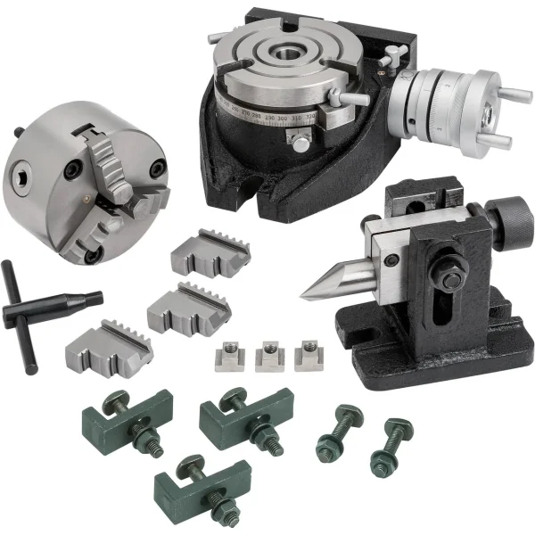 Grizzly Industrial 4-3/8" Rotary Table with Tailstock and Chuck (T1190)