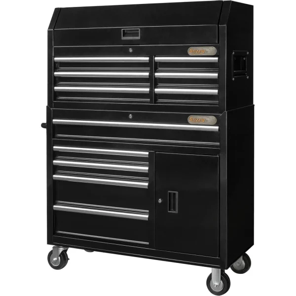 Grizzly Industrial 42" 11-Drawer & 1-Door Tool Chest and Cabinet Combo Set (T34009)