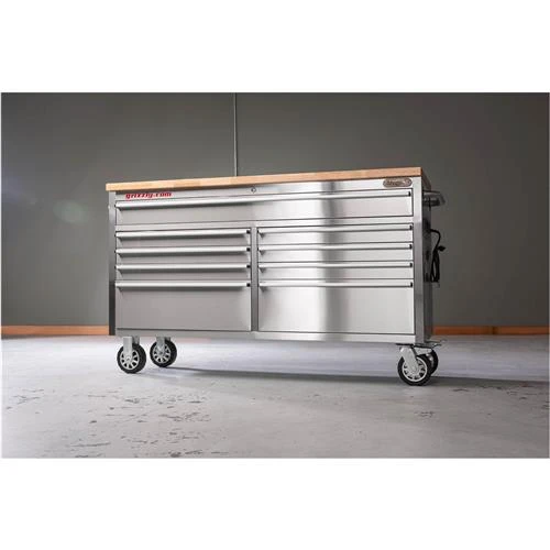 Grizzly Industrial 61" 9-Drawer Stainless-Steel Tool Cabinet (T33255) — product image 4