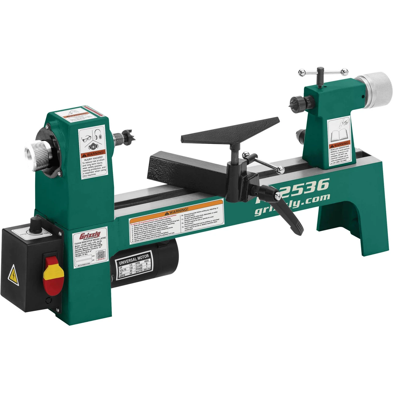 Grizzly Industrial 8" x 13" Variable-Speed Benchtop Wood Lathe (T32536)