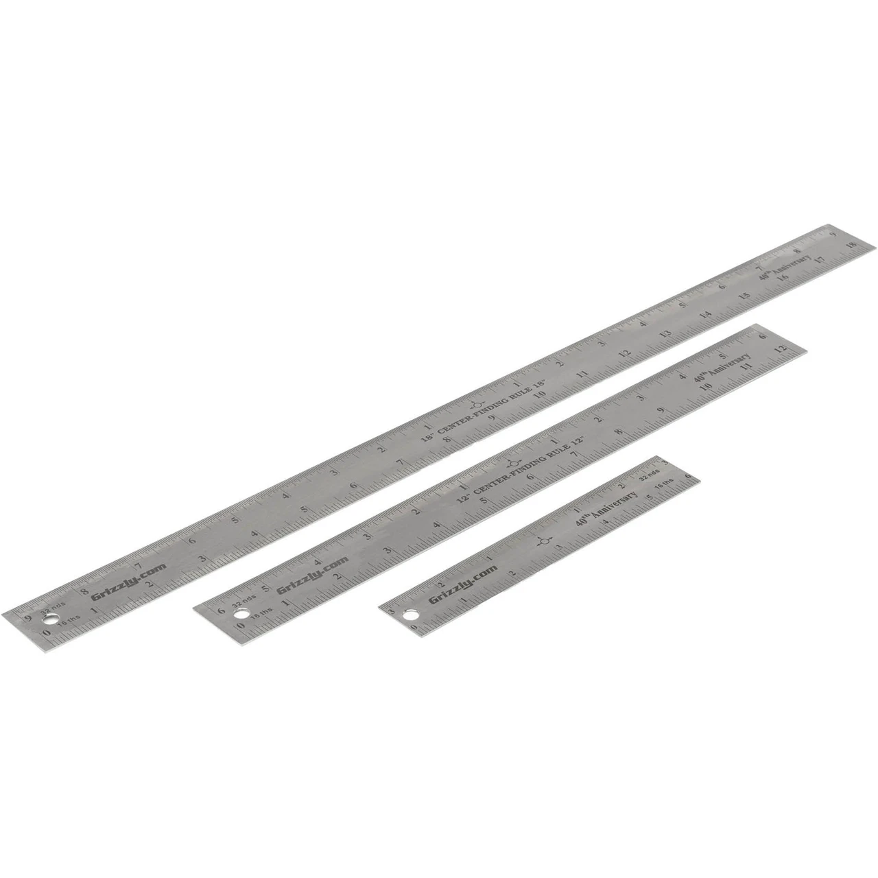Grizzly Industrial Center Finding Ruler Set, 3 Pc. (T34082)
