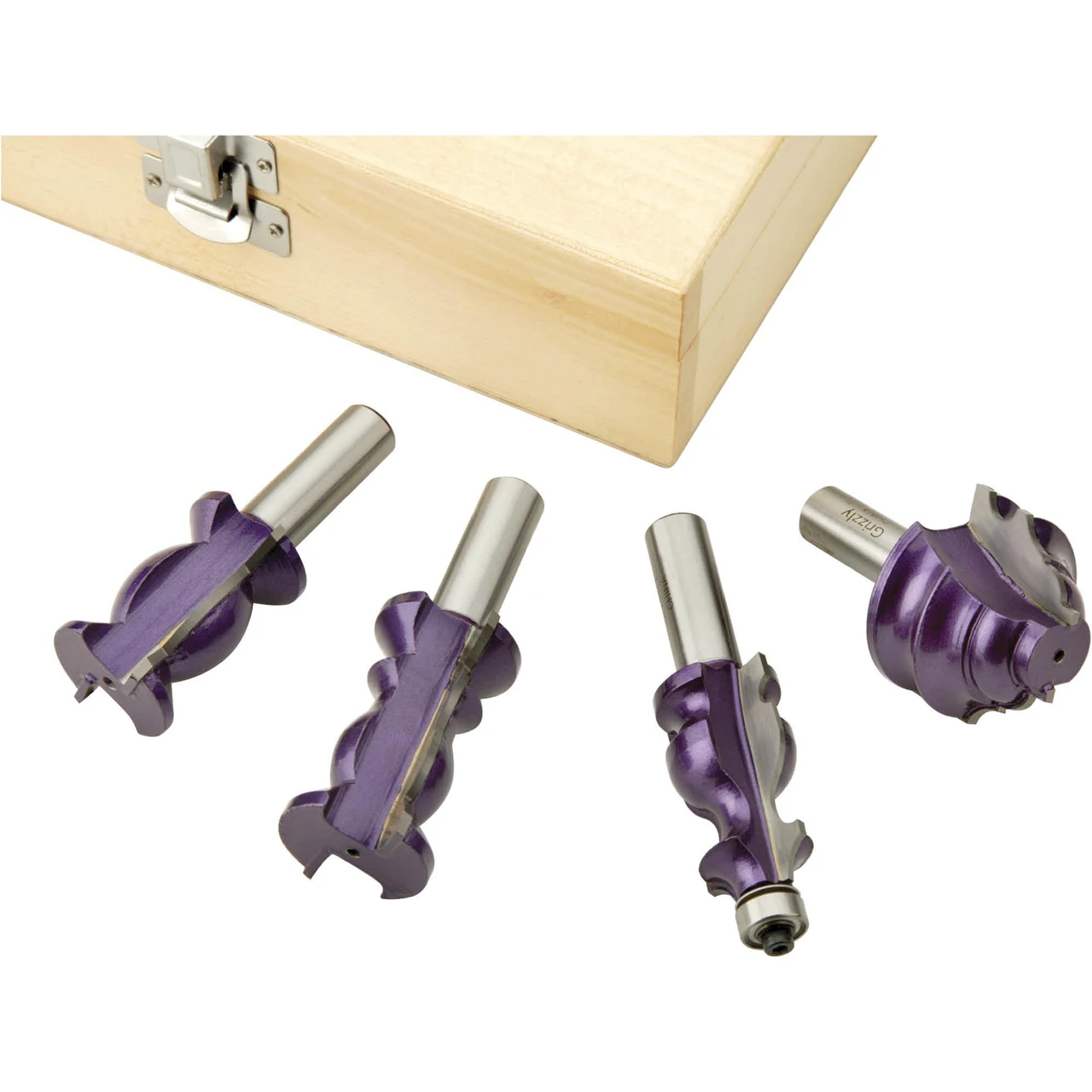 Grizzly Industrial Custom Moulding 4 Pc. Set 1/2" Shank (H5565)