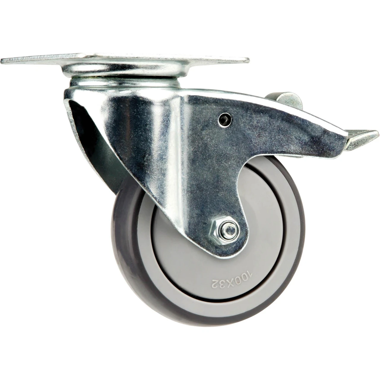 Grizzly Industrial Flat Top Swivel Casters with Brake (T21627, T21628, T21629)