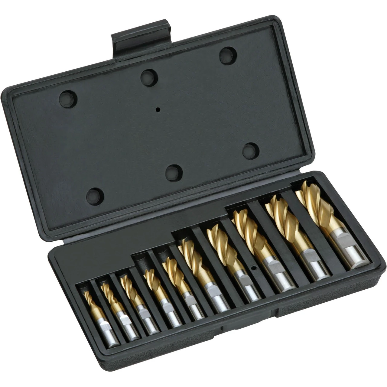 Grizzly Industrial HSS TiN Coated Flute End Mills, 10 pc. Set (G9761, G9762) — product image 3